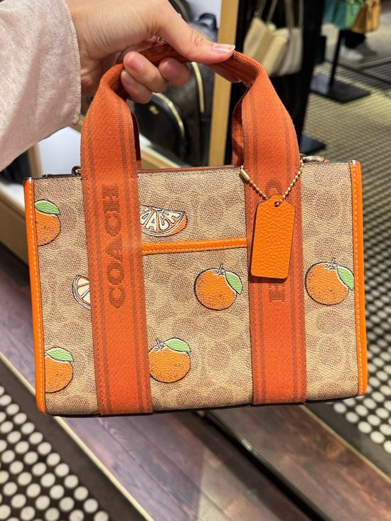 Coach Handbags - Coach Smith Tote Bag 24 In Signature Canvas With Orange Print NWT